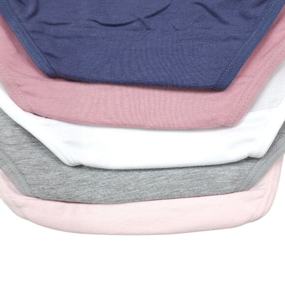 Laura Ashley 5-Pack Cotton Spandex Tag-Free M Brief Panties Pink Gray Blue White - Picture 2 of 12